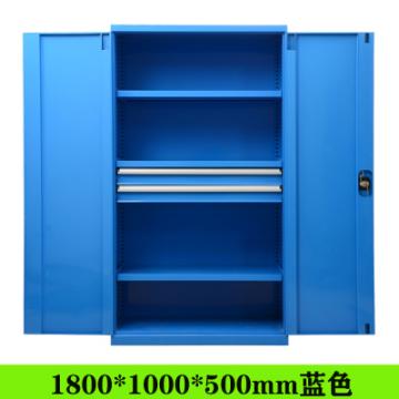 重型工业置物柜-存储柜-工具柜-工具箱-适用于库房及车间场所（三层板+二抽）