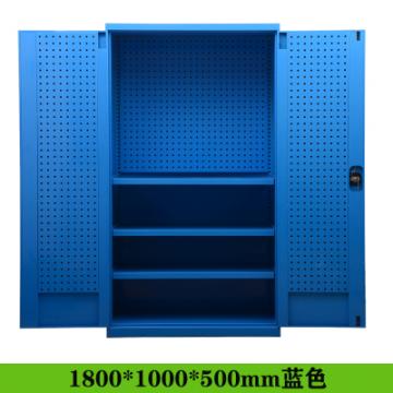 重型工业置物柜-存储柜-工具柜-工具箱-适用于库房及车间场所（三层板+门、背挂）