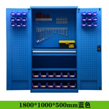 重型工业置物柜-存储柜-工具柜-工具箱-（三层板+一抽+门、背挂）